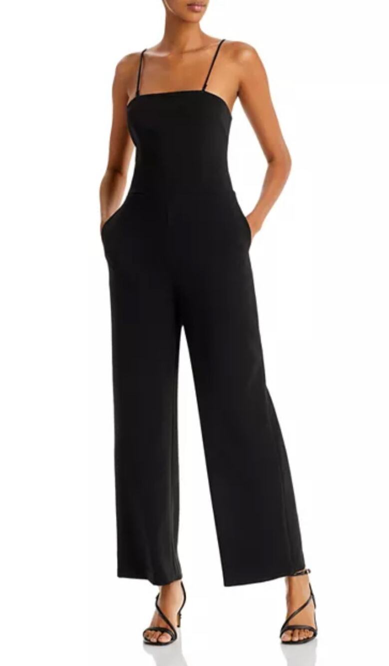 AQUA Black Jumpsuit Strappy Backless Sleeveless Wide Leg Pant Size Extra Large